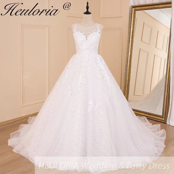 HEULORIA Boho Wedding dress V neck long train ball gown Bridal Wedding gown Princess bridal gown Robe De Mariee Wedding Bride Dress